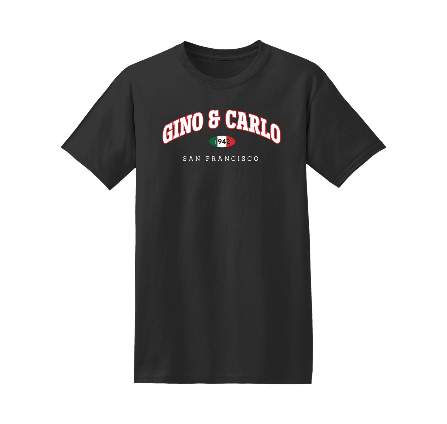 Gino & Carlo 1942 logo t-shirt black short sleeve