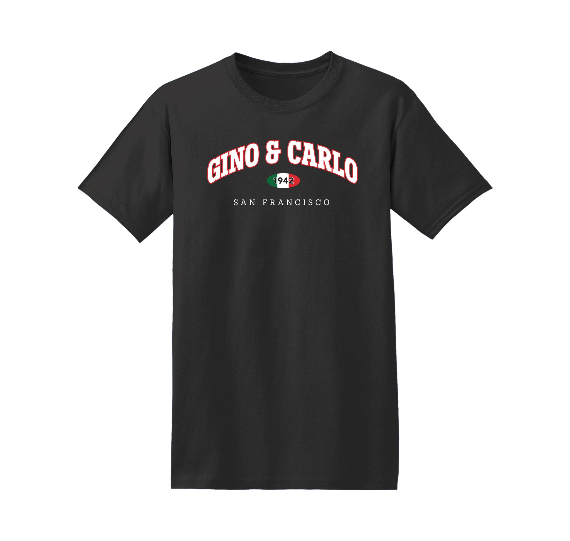 Gino & Carlo 1942 logo t-shirt black short sleeve