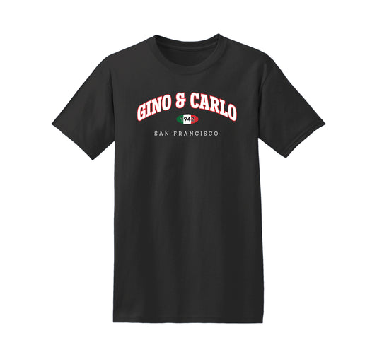 Gino & Carlo 1942 logo t-shirt black short sleeve